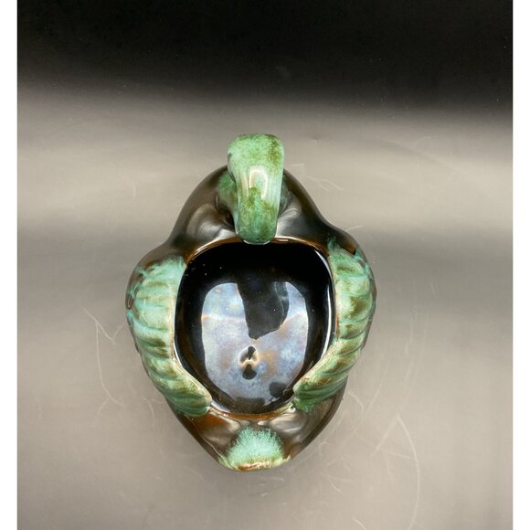 Vtg Blue Mountain Pottery Ceramic Swan Planter Vase Blue Green Drip Glaze Canada - Picture 6 of 8